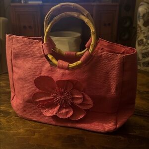 Norman Marcus Pink Natural Fiber Banmboo Handle